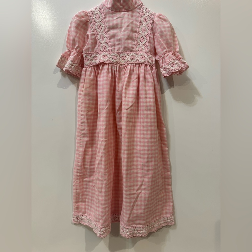 Vintage Sears Winnie the Pooh Collection 4T Perma Prest Dress Pink white plaid‎